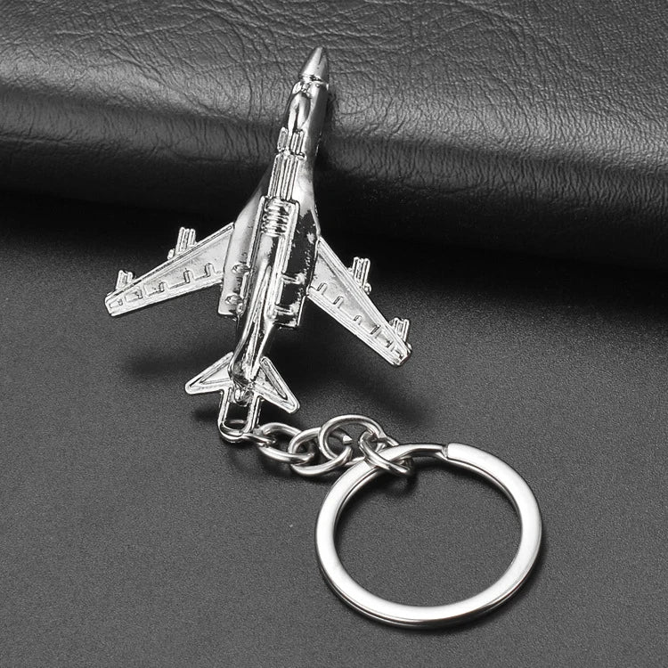 Steel Air Plane Keychains For Men Car Bag KeyRing