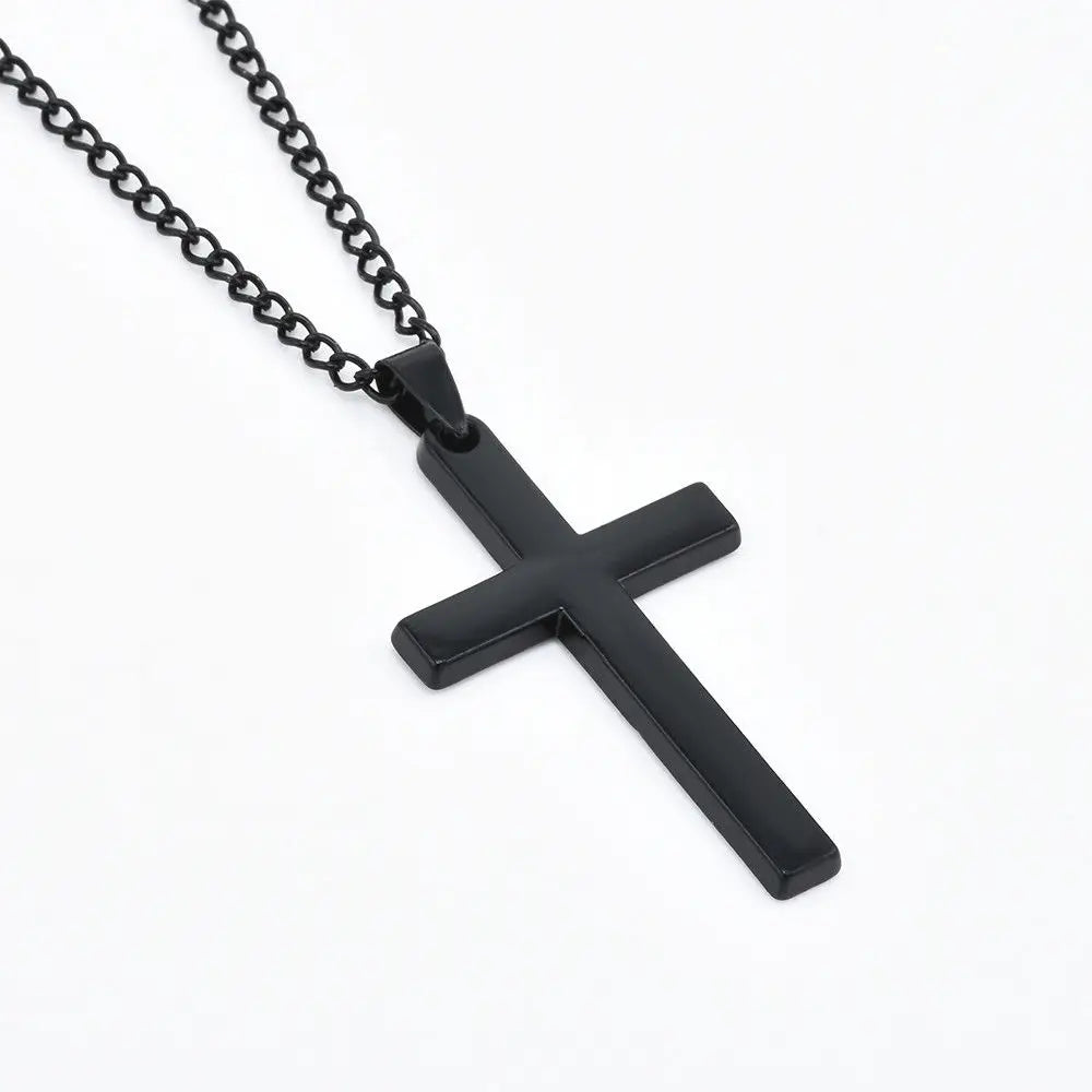 Cross Pendant Necklace: Stainless Steel Fashion Charm