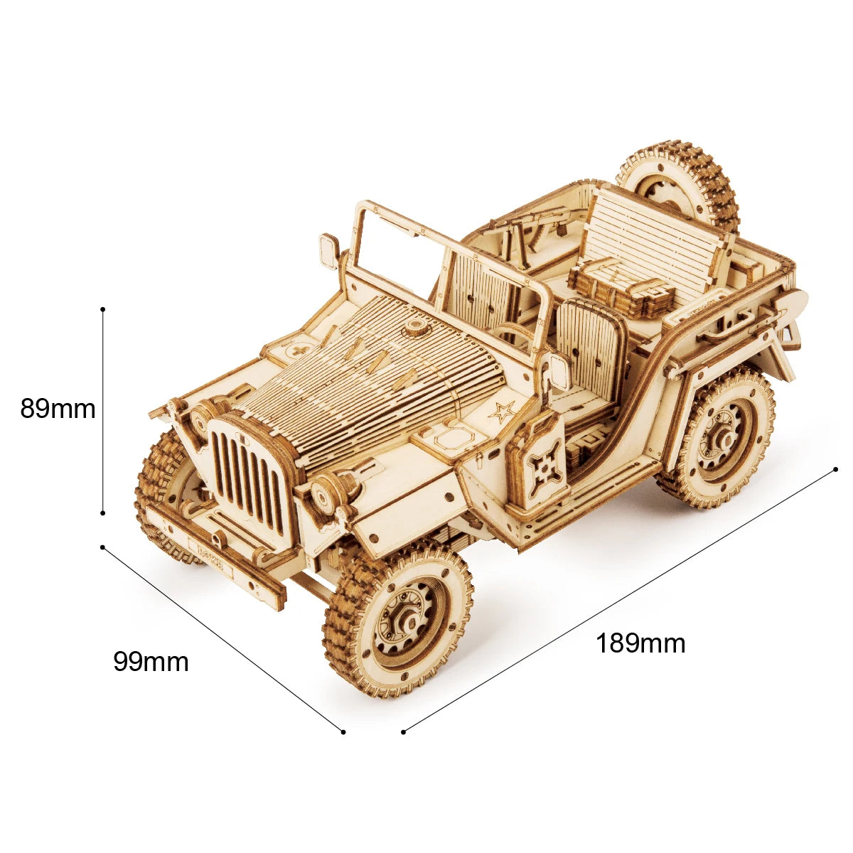 Robotime Rokr 3D Wooden Puzzle Montessori Toys Steam Train, Army Jeep Model Building