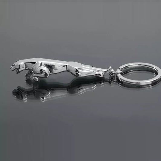 Classic Silver Color Stainless Steel Leopard Keychain