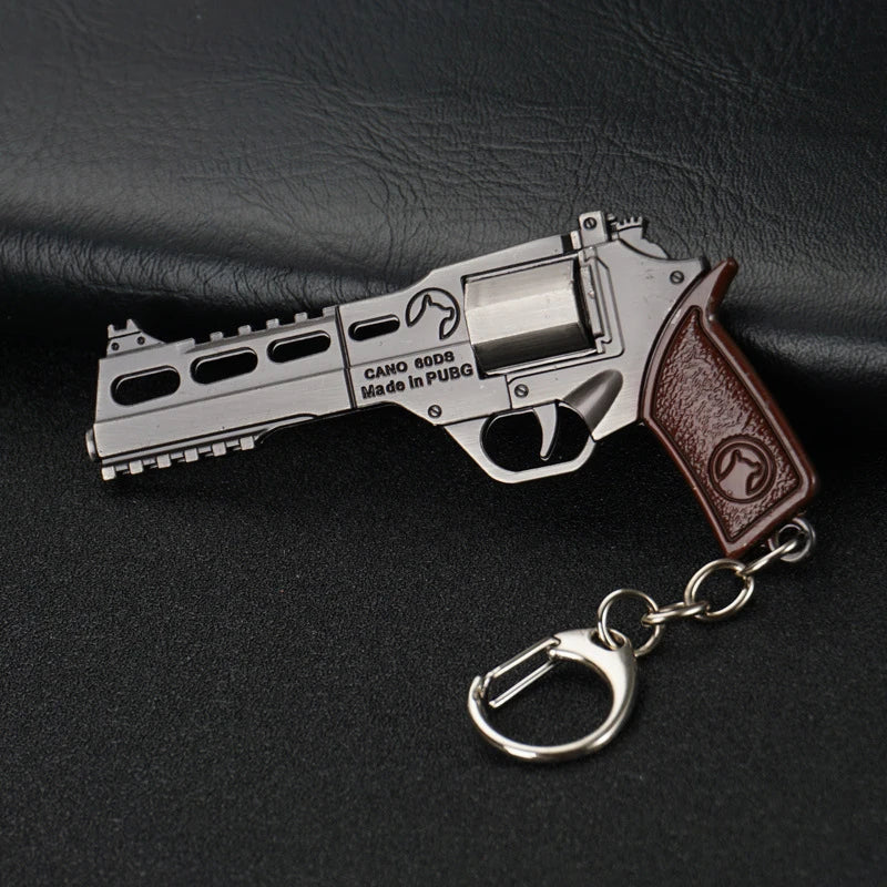 Cool Game Pistol Shape Keychain Metal P92 R45 R1895 Model Toy Key Ring Gift