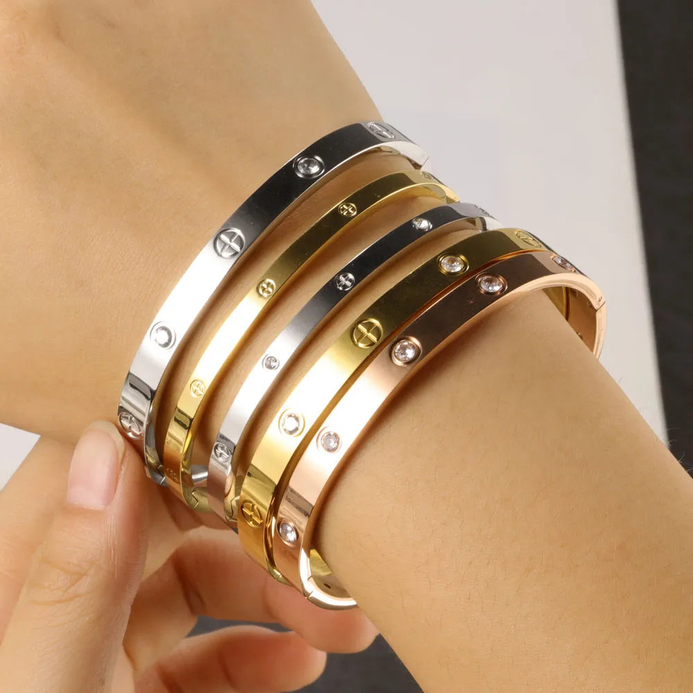 Stainless Steel Cuff Bracelets Fashion Charm for Women