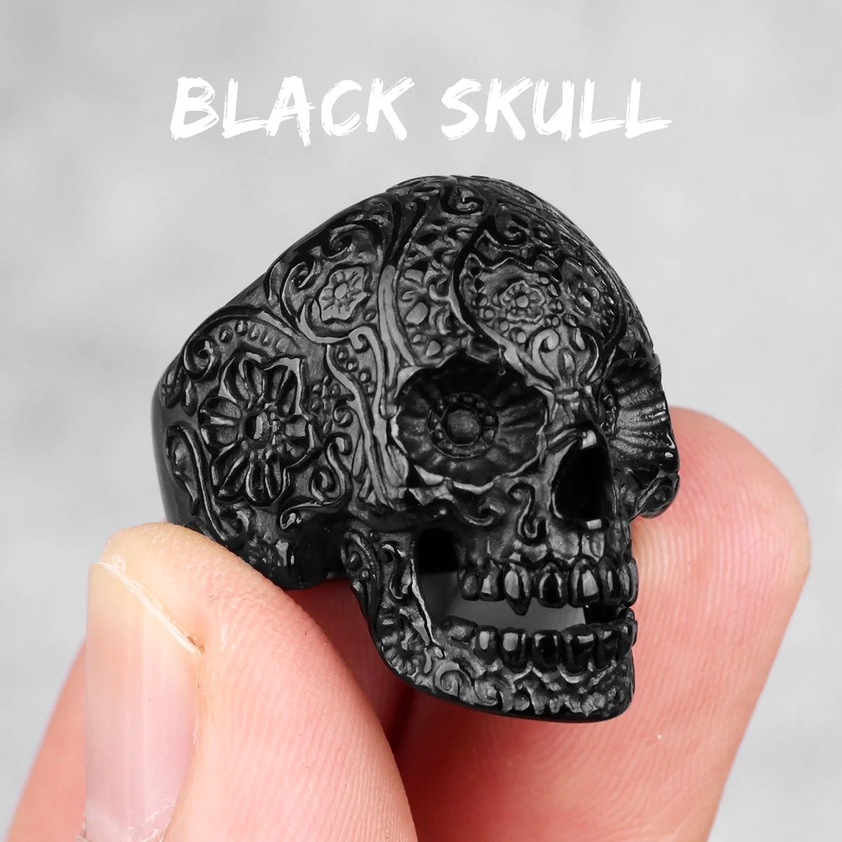 Gothic Skull Head Rings: Stainless Steel Coolness