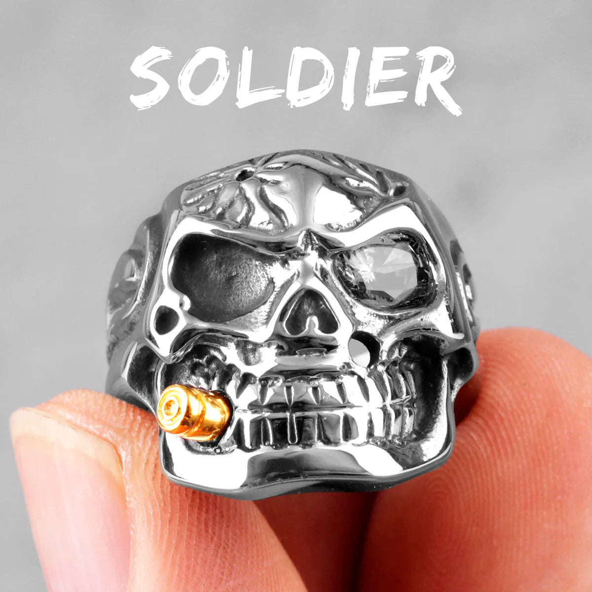 Gothic Skull Head Rings: Stainless Steel Coolness