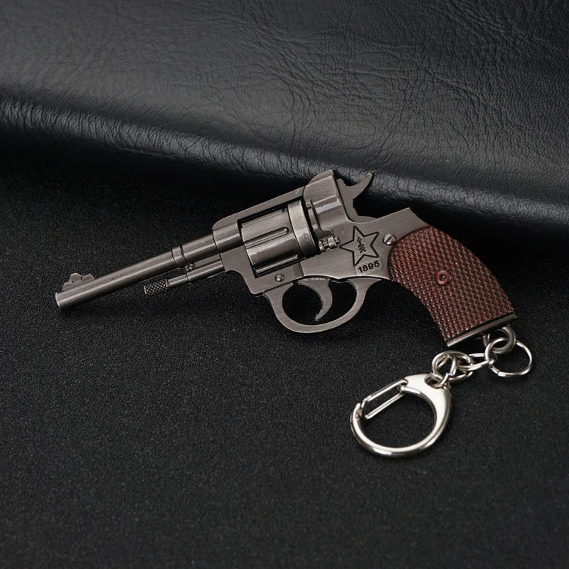 Cool Game Pistol Shape Keychain Metal P92 R45 R1895 Model Toy Key Ring Gift