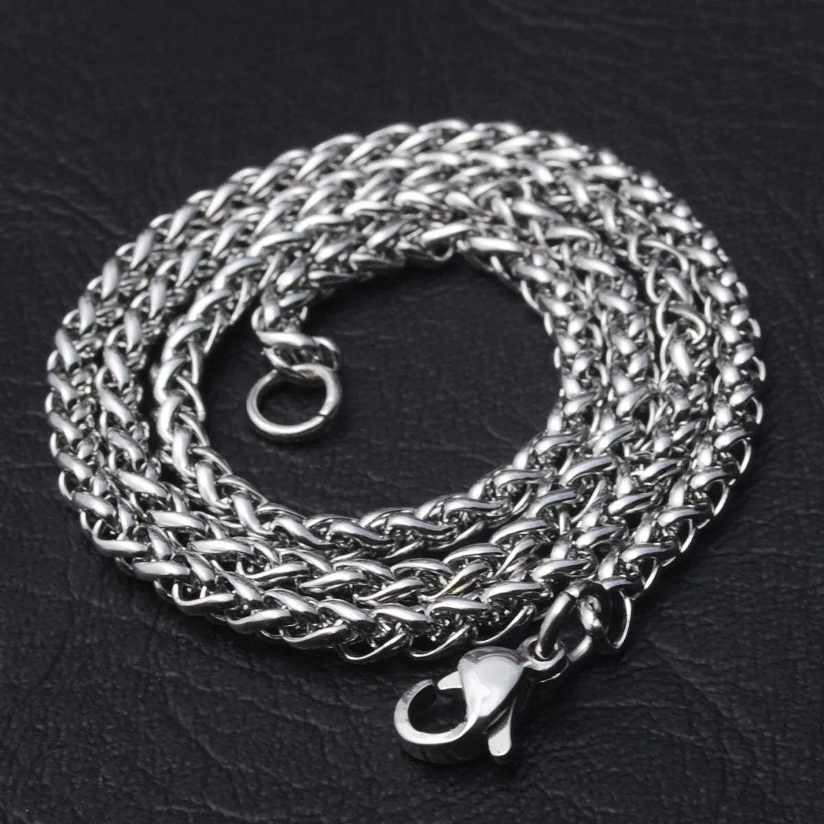 Stainless Steel Twist Chain Necklace: Punk Style for Men