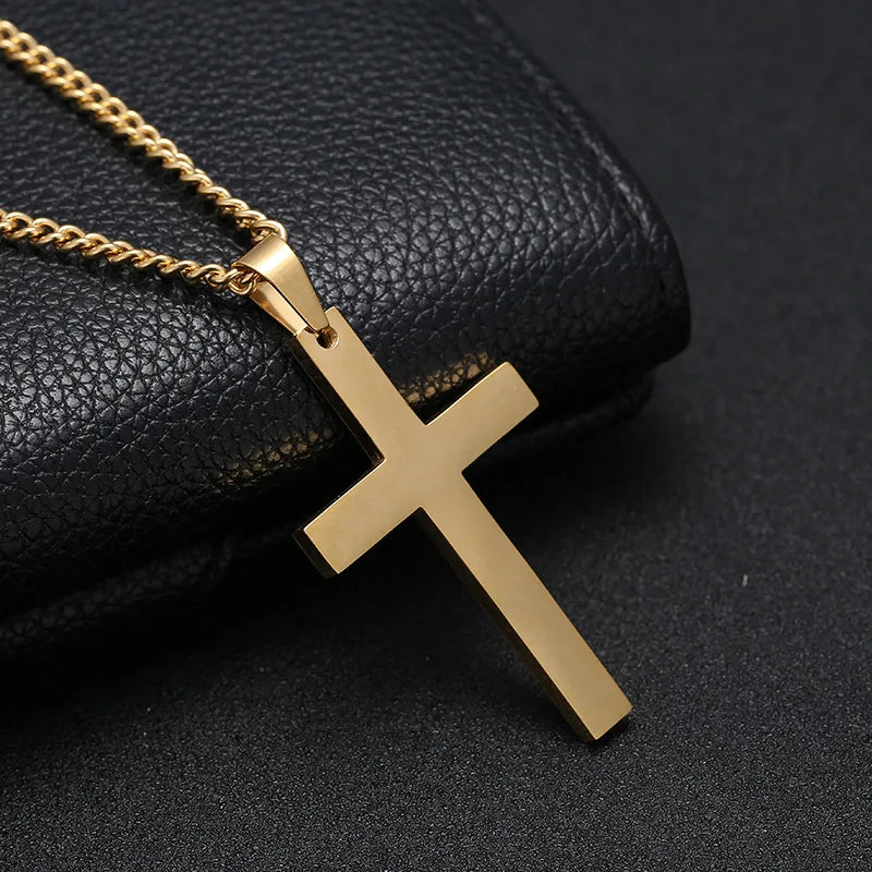 Cross Pendant Necklace: Stainless Steel Fashion Charm