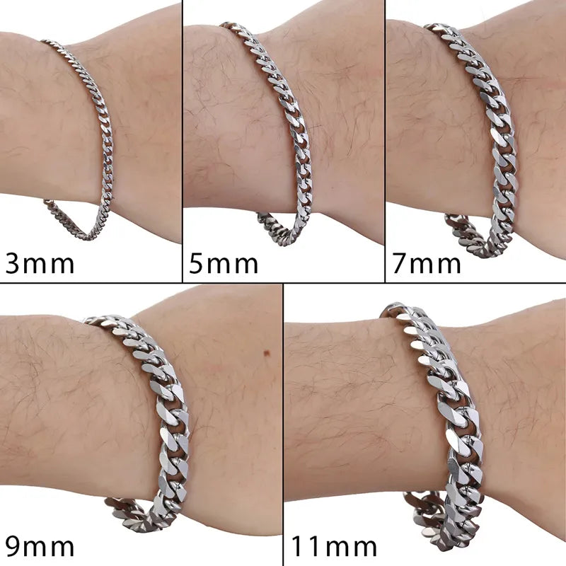 Stainless Steel Curb Link Bracelets: Versatile Elegance