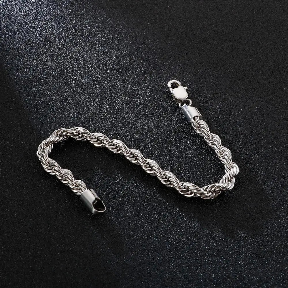 8mm Twisted Chain Bracelet: Stainless Steel Swag