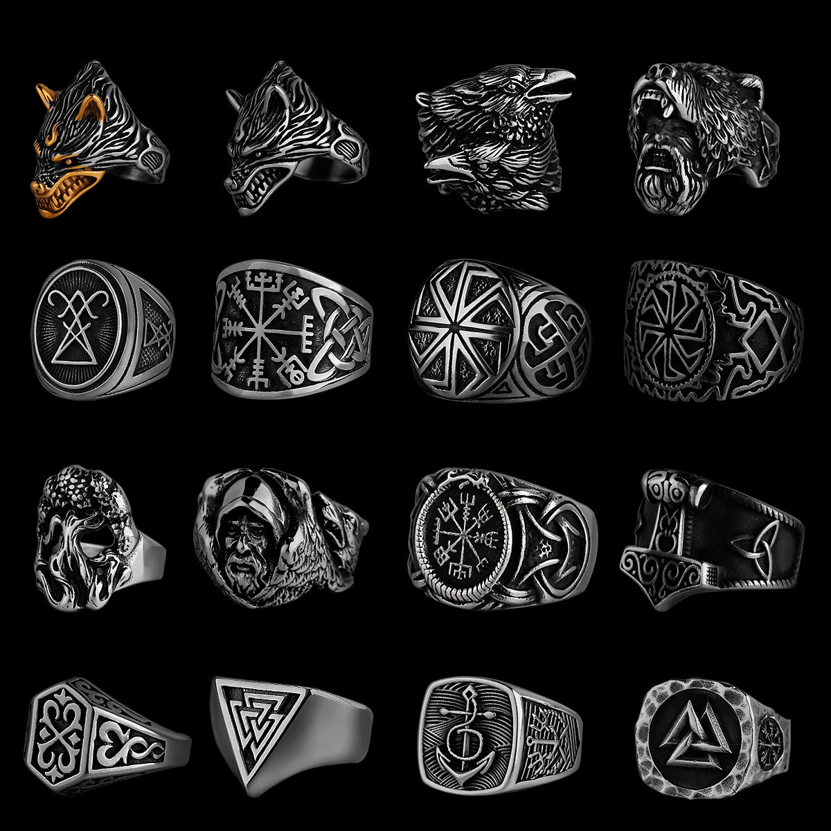 Nordic Viking Stainless Steel Ring: Symbolic Jewelry