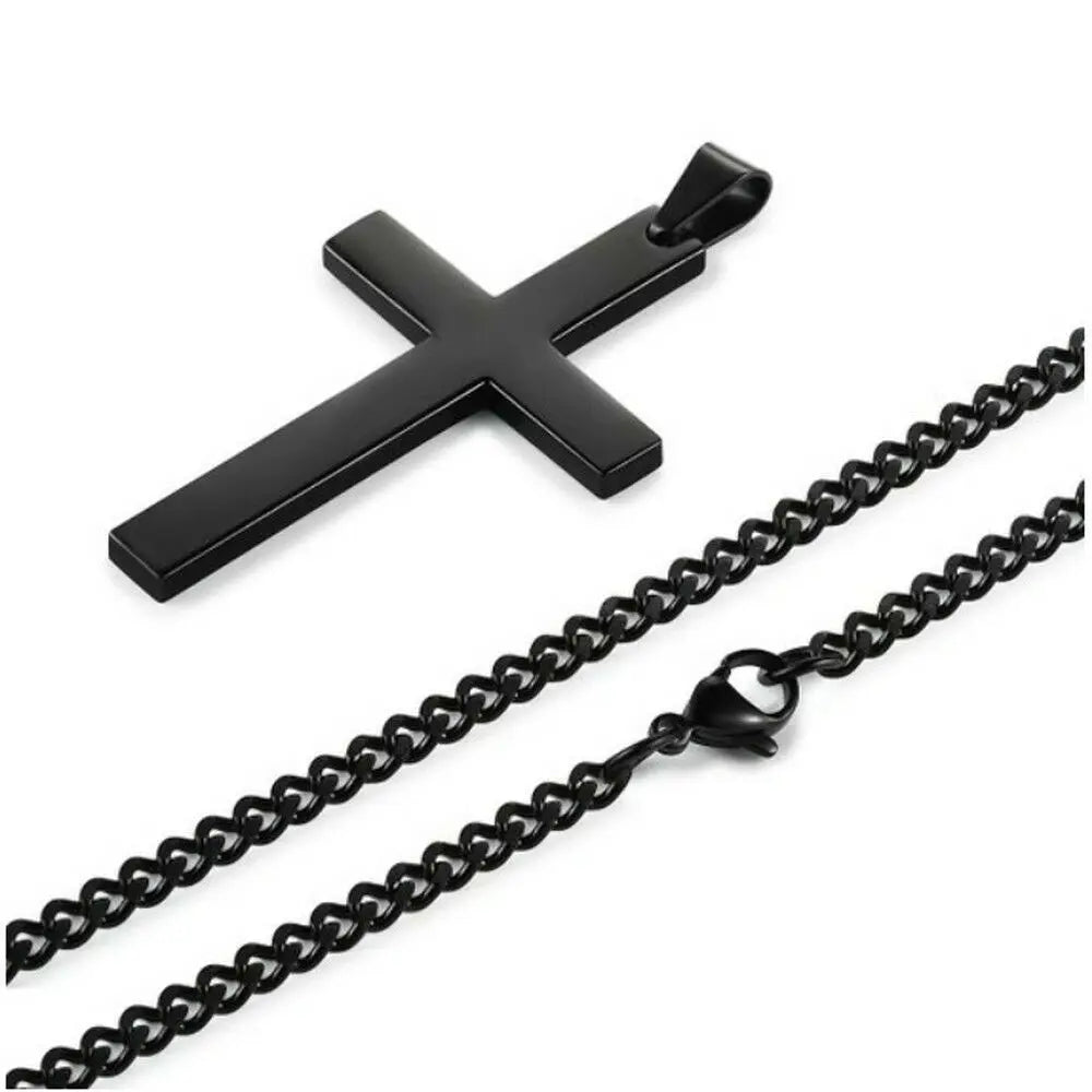 Cross Pendant Necklace: Stainless Steel Fashion Charm