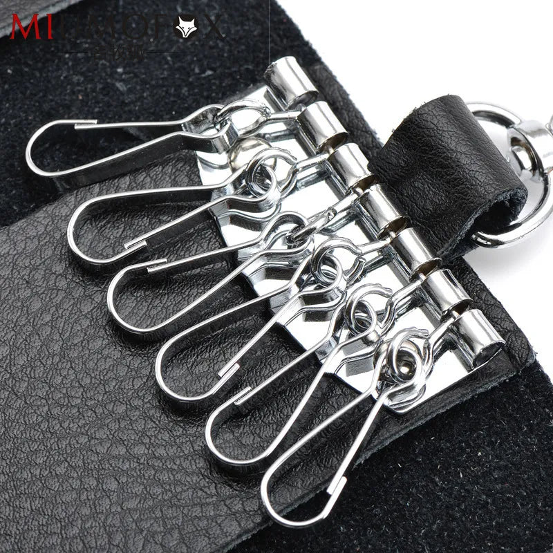 Genuine Leather Keychain Men Women Key Holder Organizer