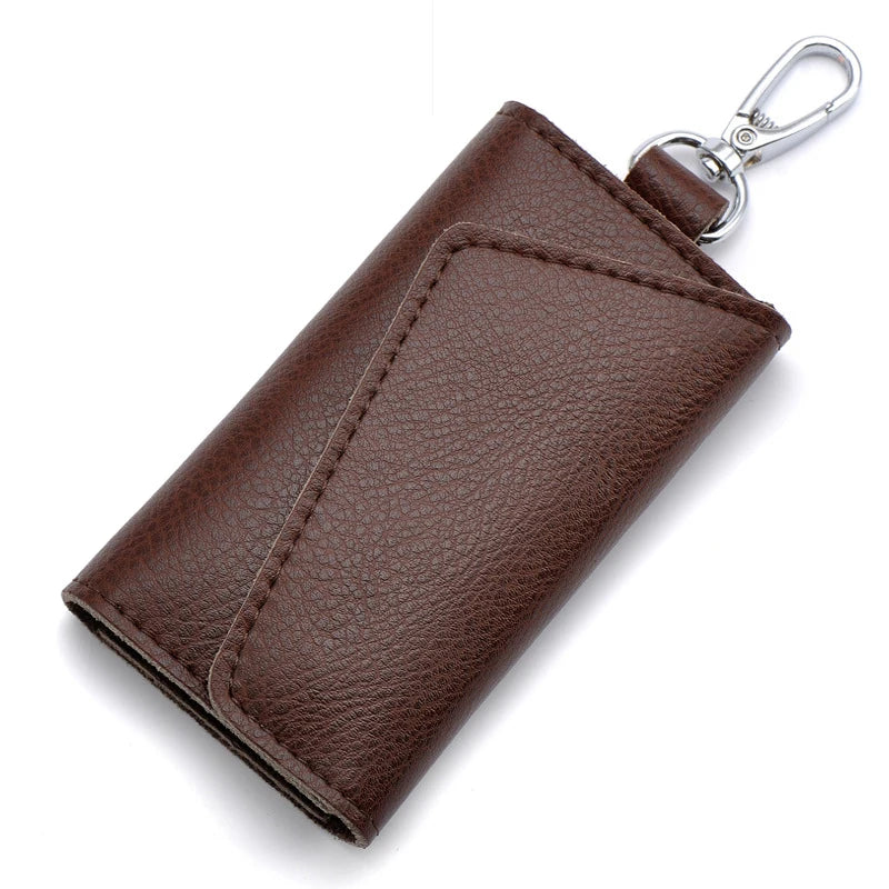 Genuine Leather Keychain Men Women Key Holder Organizer