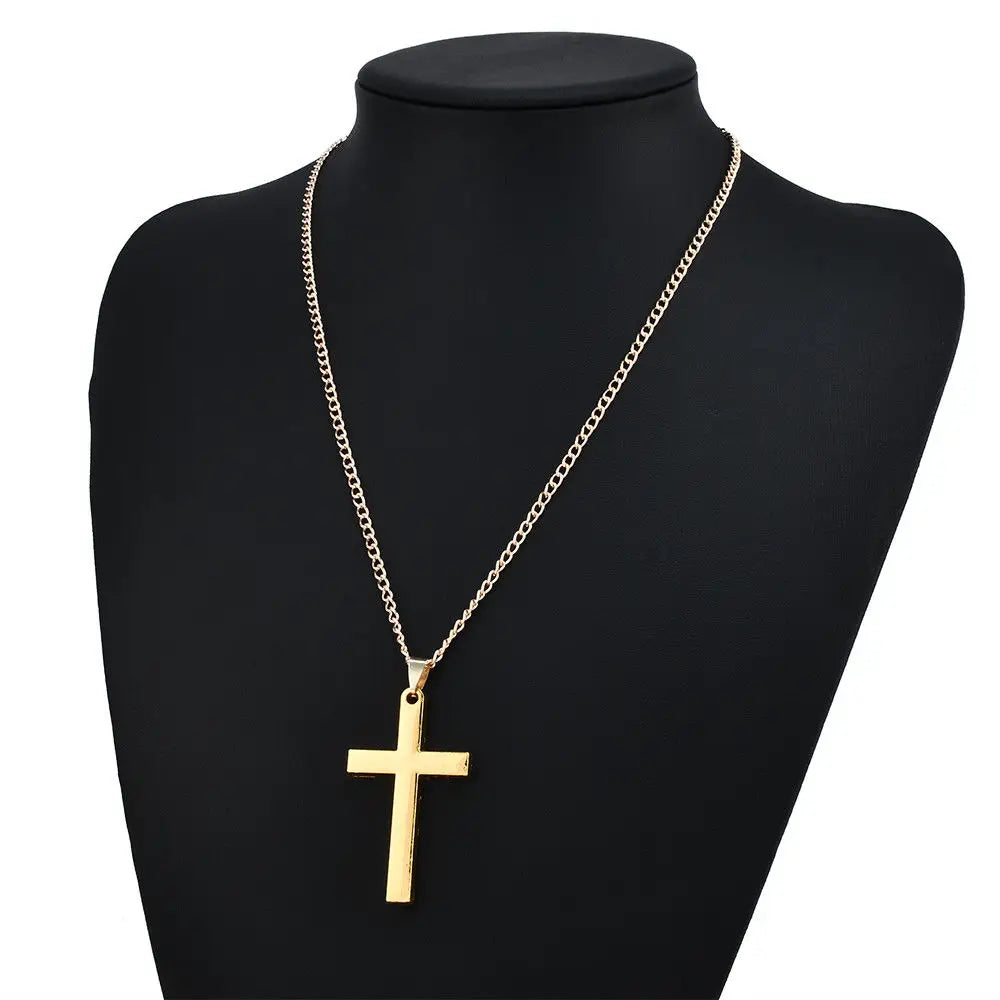 Cross Pendant Necklace: Stainless Steel Fashion Charm