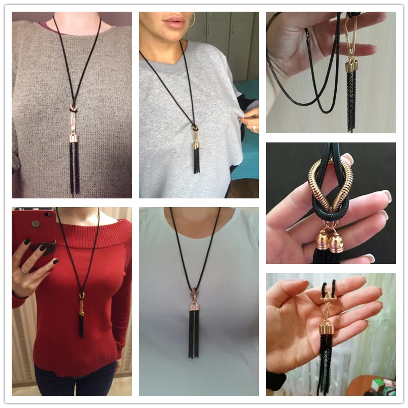 Chic Tassel Pendant Necklace: Winter's Statement Accessory.