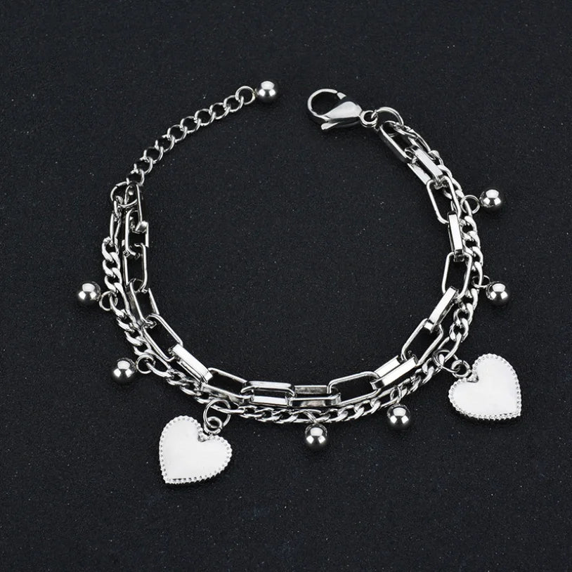 Stainless Steel Bohemian Charm Bracelet: Fashionably Layered