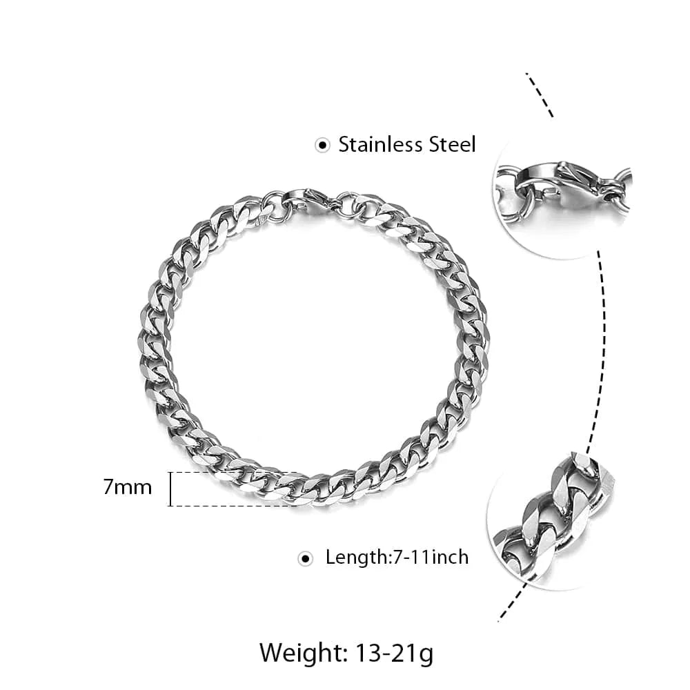 Stainless Steel Curb Link Bracelets: Versatile Elegance