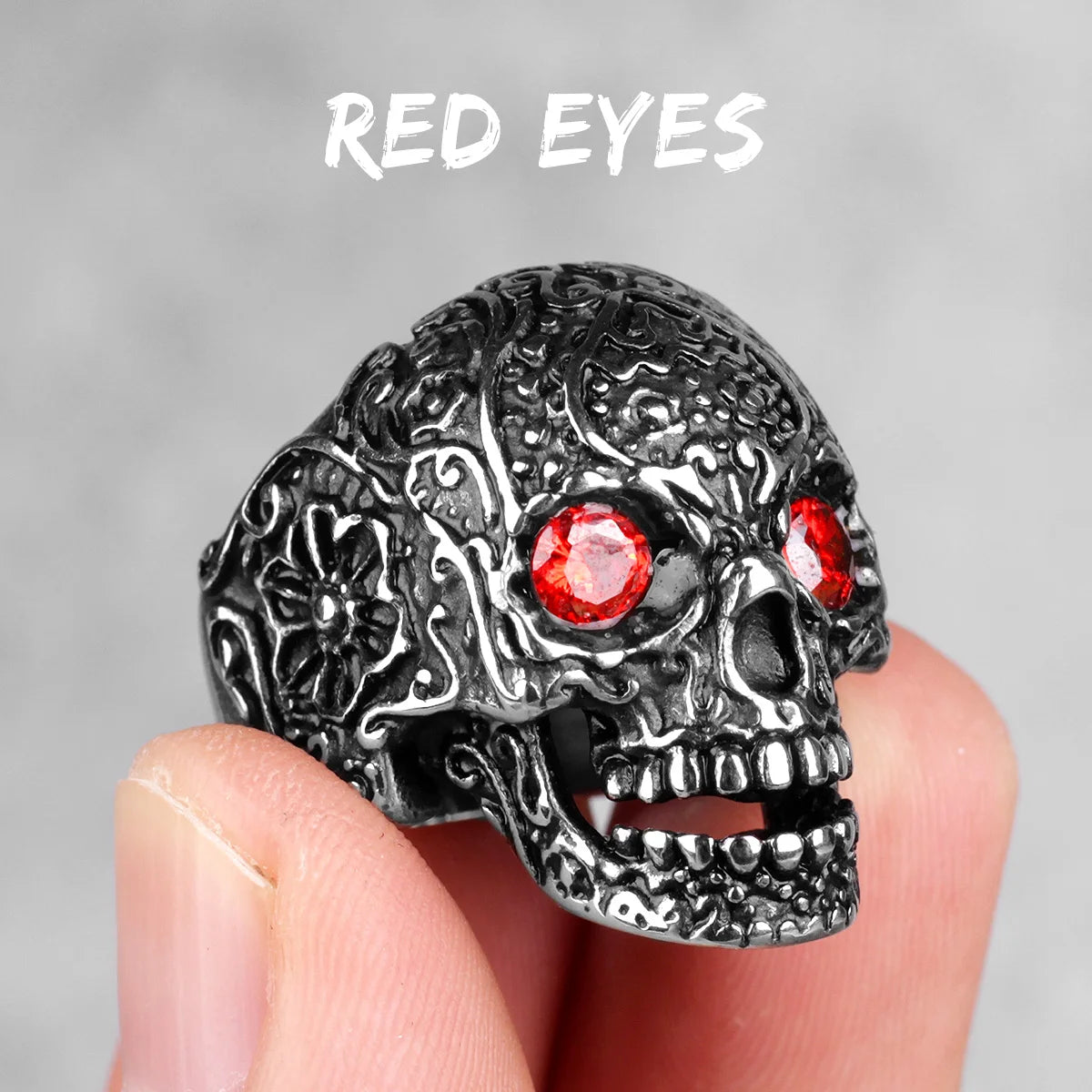 Gothic Skull Head Rings: Stainless Steel Coolness