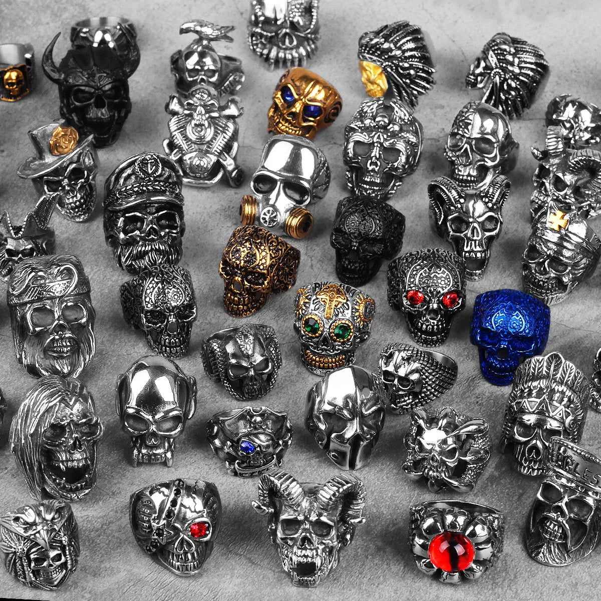 Gothic Skull Head Rings: Stainless Steel Coolness