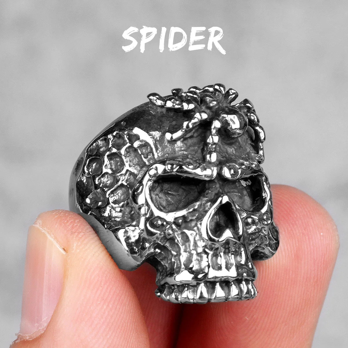 Gothic Skull Head Rings: Stainless Steel Coolness