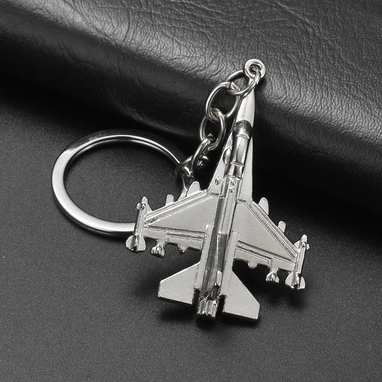 Steel Air Plane Keychains For Men Car Bag KeyRing