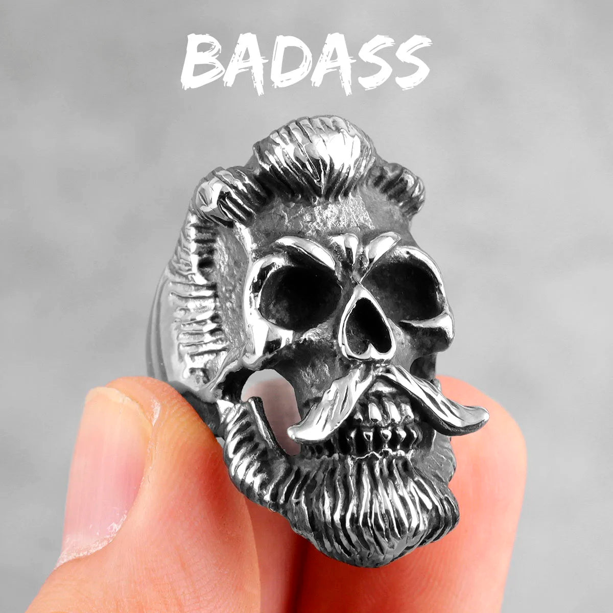 Gothic Skull Head Rings: Stainless Steel Coolness