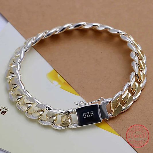 Sterling Silver Nice Chain Bracelet: Elegant Fashion Statement