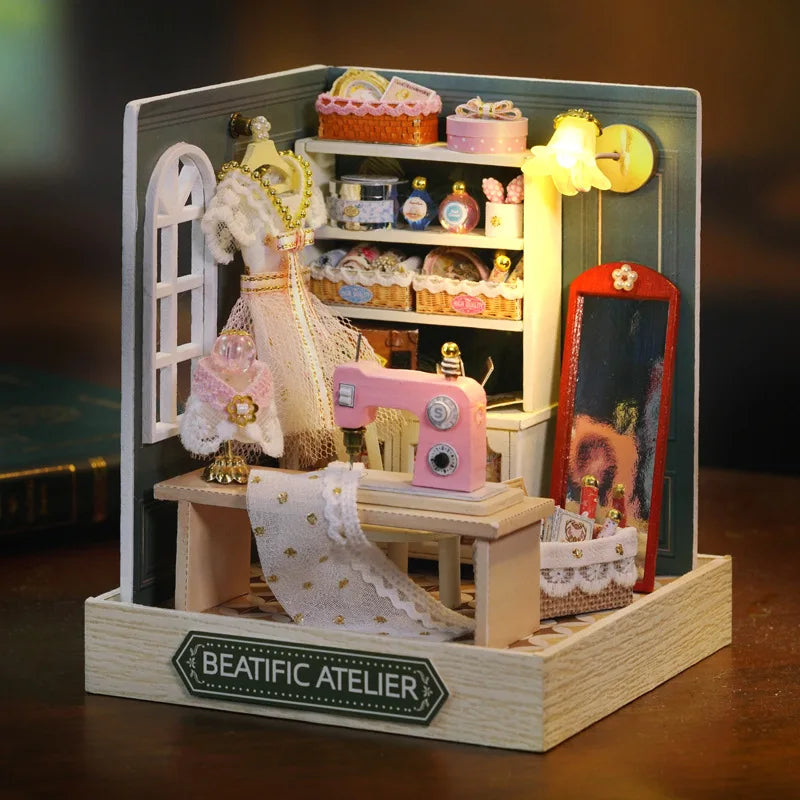 DIY Mini Dollhouse Kit: Create Charming Room Decor with Wooden Craft