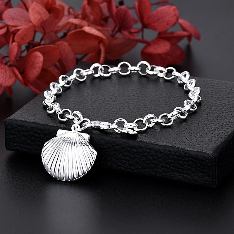 Whelesale 925 Sterling Silver Noble Nice Chain Solid Bracelet For Women Men Charms Party Gift Wedding Fashion Jewelry