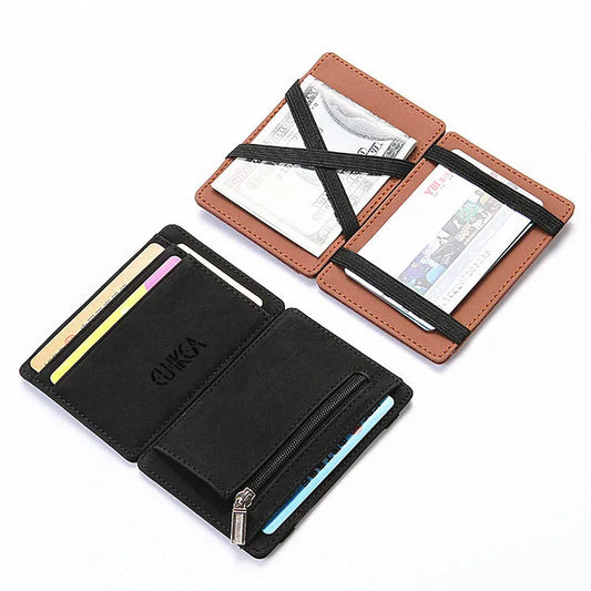 Mini Men Card Holder Wallets Zipper Coin Pocket Slim Magic Male Walle