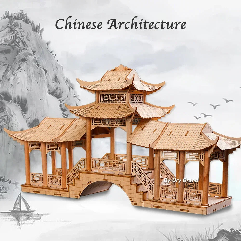 DIY 3D Puzzle: Traditional Chinese Wooden House with Light