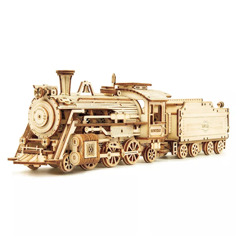 Robotime Rokr 3D Wooden Puzzle Montessori Toys Steam Train, Army Jeep Model Building