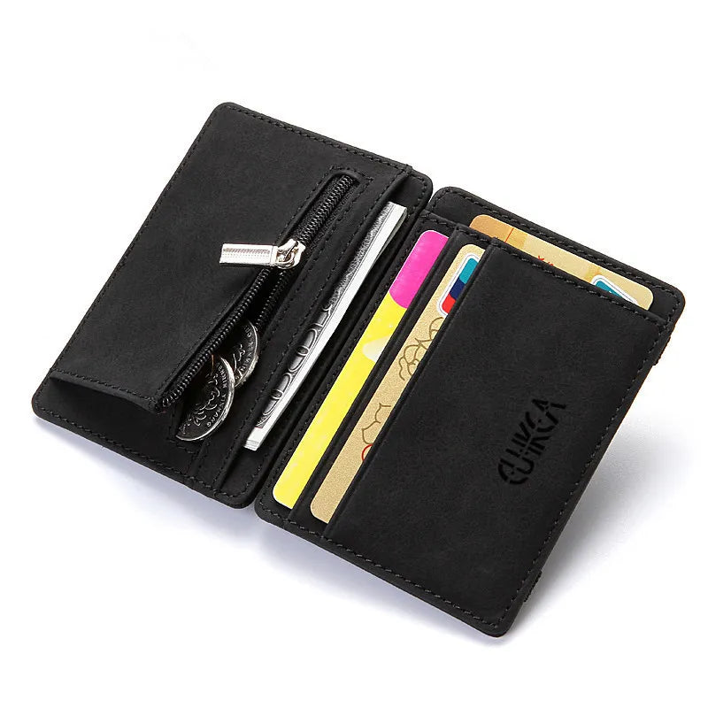 Mini Men Card Holder Wallets Zipper Coin Pocket Slim Magic Male Walle