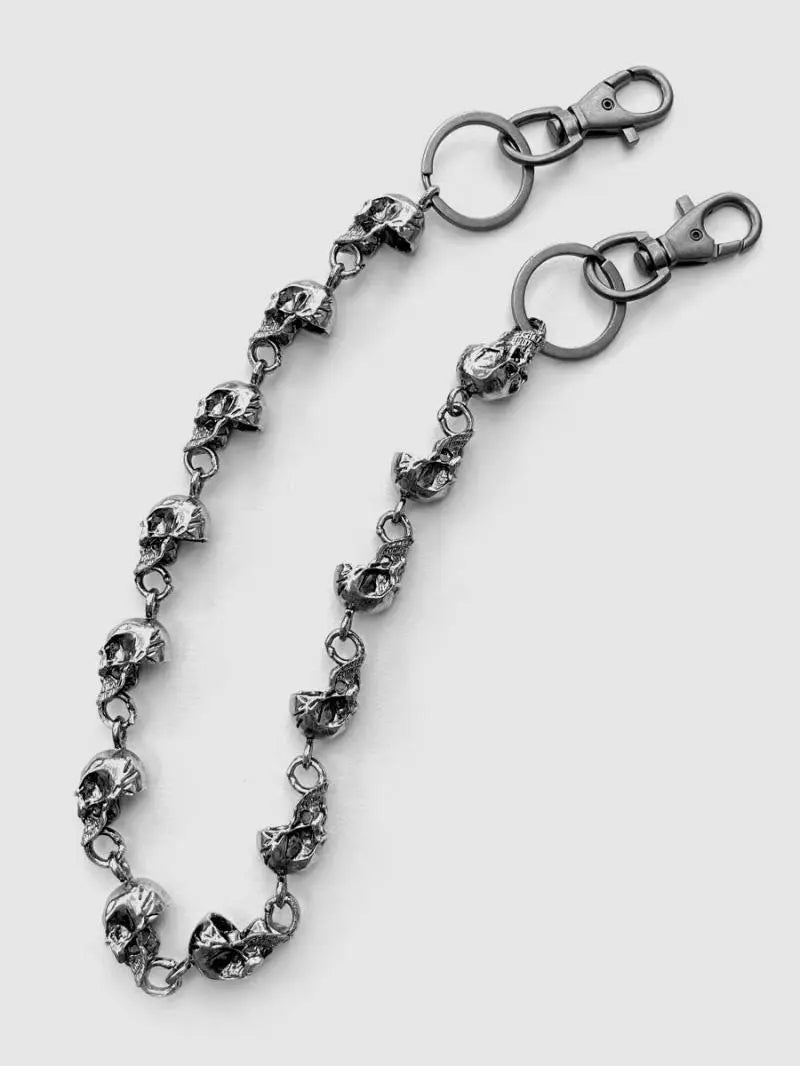 Gothic Punk Skull Wallet Chain: Vintage Biker Fashion Accessory.