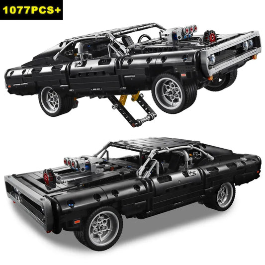 1077 Pcs Technical Dodge Charger Racing Car Building Blocks Model Moc 42111 Assemble Bricks Fast and Furious Toys For Boys Gifts