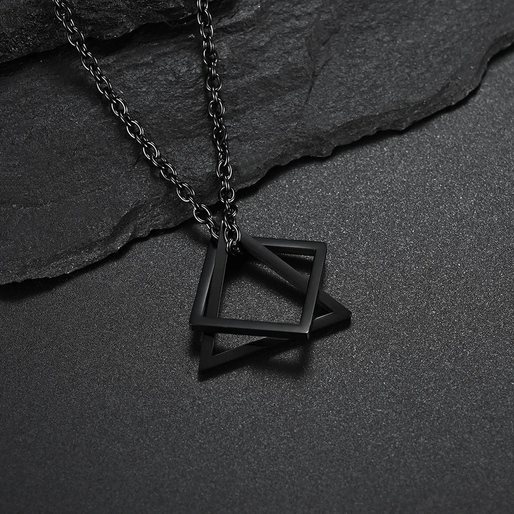 Geometric Pendant: Stainless Steel Modern Streetwear