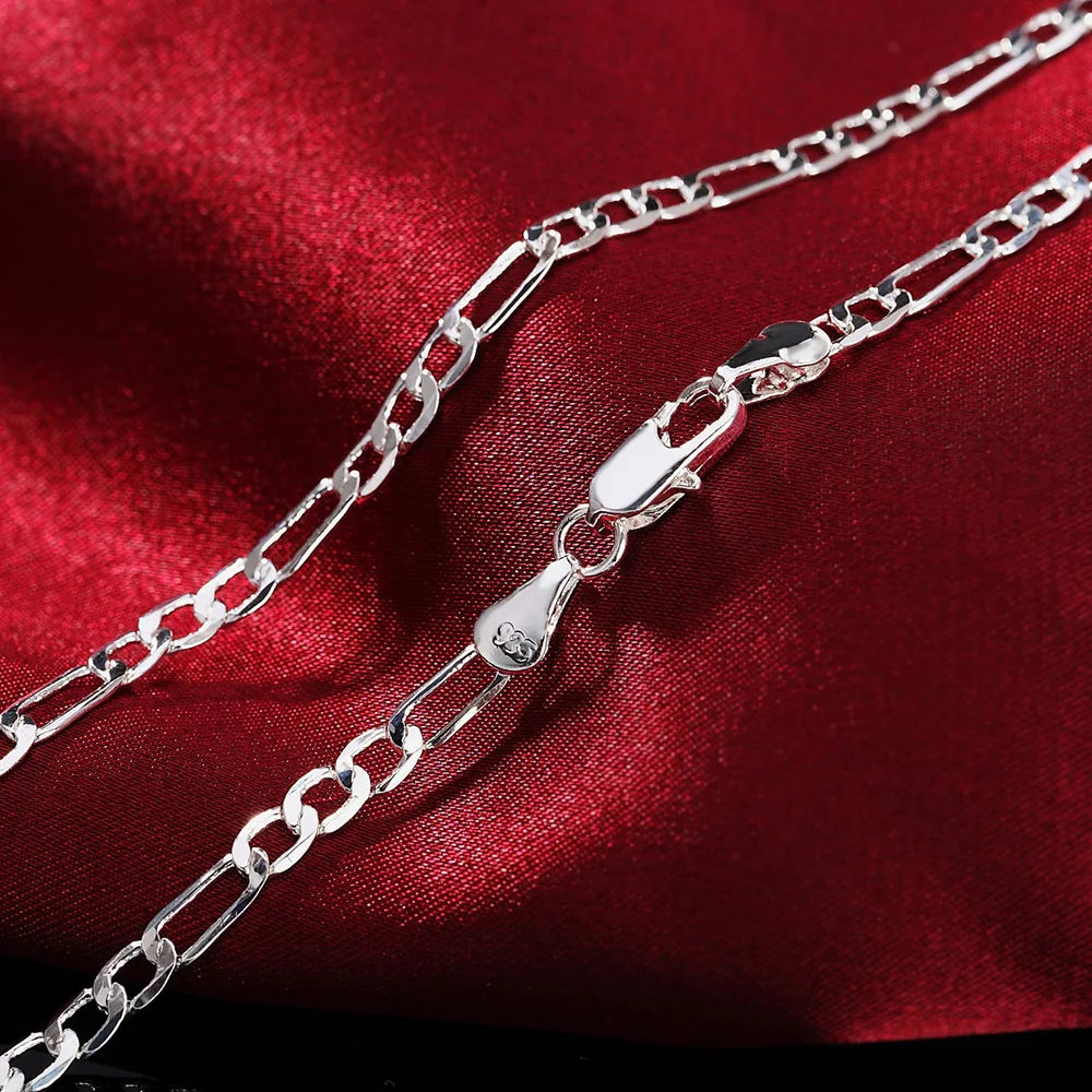 Noble 925 Sterling Silver 4MM Chain Set