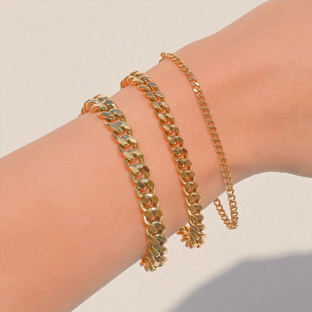 Classic Snake Chain Bracelets Gold Plated Elegance