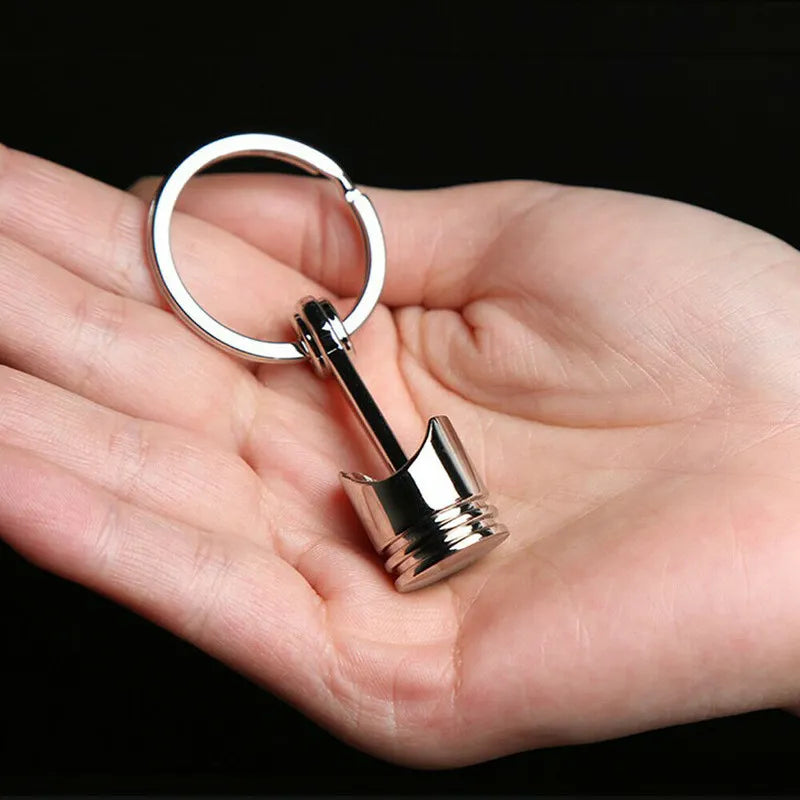 Car Engine Piston Style Keychain Key Ring Creative Metal Piston Model