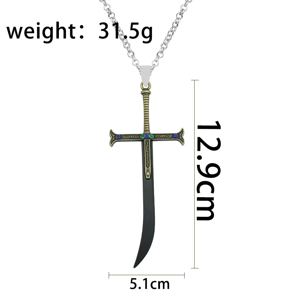 Anime metel Cool Sword Necklaces Pendant Chains Choker Collares Charm Jewelry