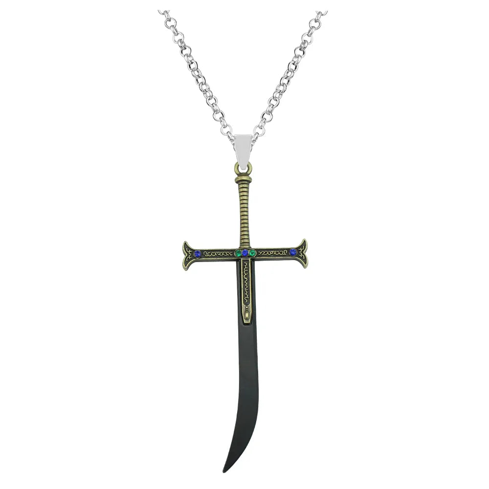 Anime metel Cool Sword Necklaces Pendant Chains Choker Collares Charm Jewelry