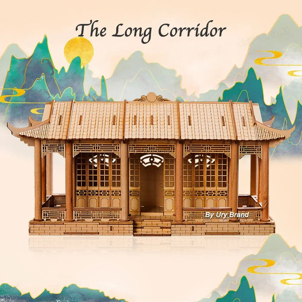 DIY 3D Puzzle: Traditional Chinese Wooden House with Light