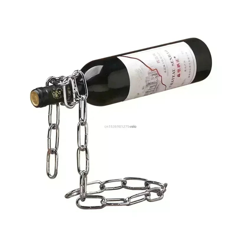 Magical Suspension iron Chain Wine Racks One Bottle Wine Display Racks Stand Holder Bar Decoration