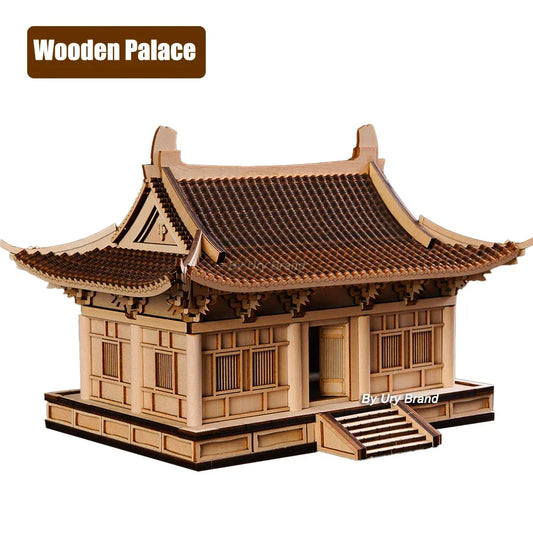 DIY 3D Puzzle: Traditional Chinese Wooden House with Light