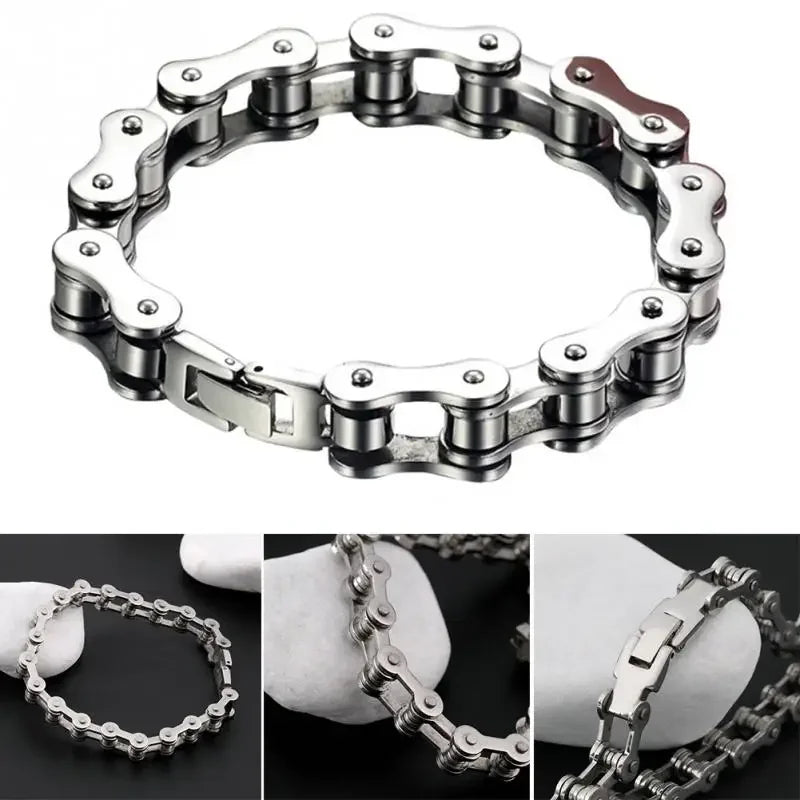 Biker Chain Bracelet: Retro Punk Titanium Fashion