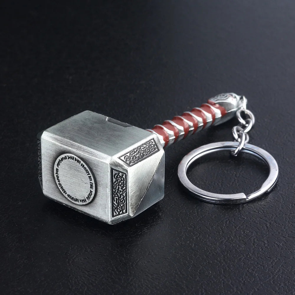 Thor Hammer Metal Keychain Movie Bat Person Key Ring