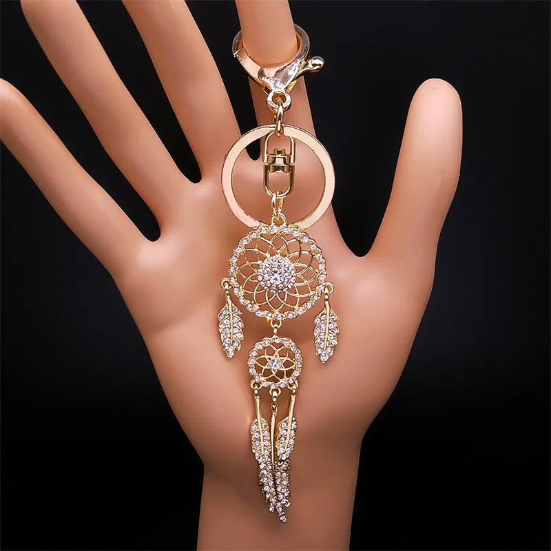 Dream Catcher Shinny Crystal Key Chain