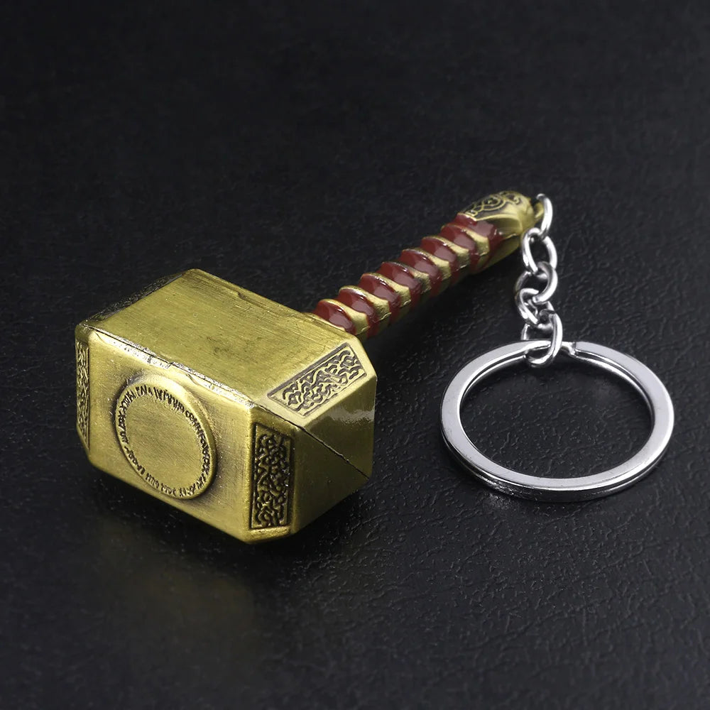 Thor Hammer Metal Keychain Movie Bat Person Key Ring