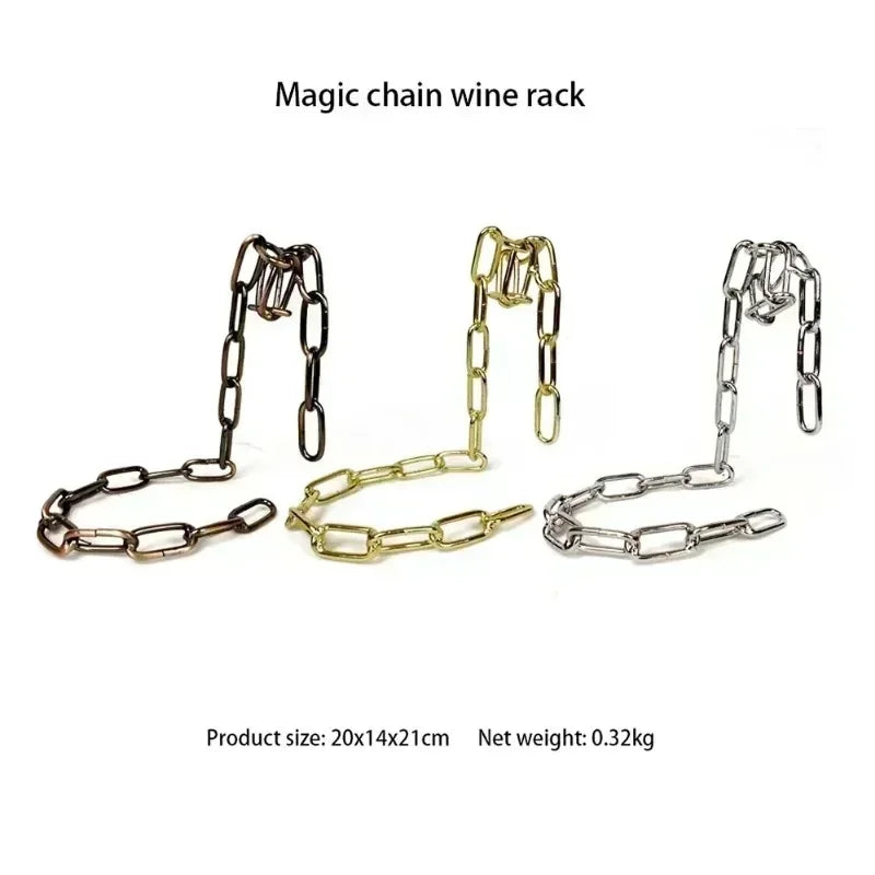 Magical Suspension iron Chain Wine Racks One Bottle Wine Display Racks Stand Holder Bar Decoration