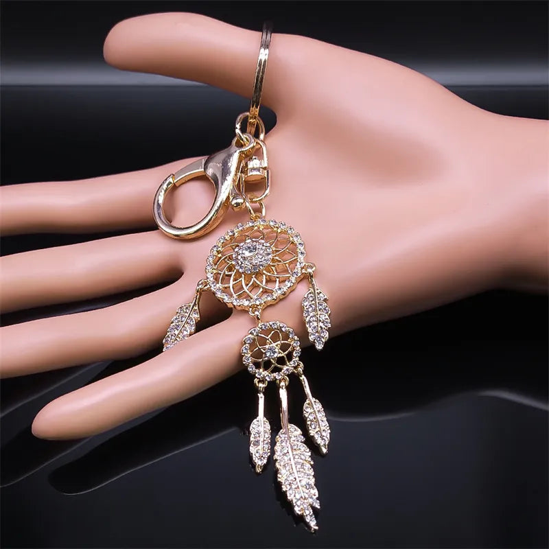 Dream Catcher Shinny Crystal Key Chain